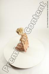 Nude Woman White Kneeling poses - ALL Slim long blond Multi angle poses Pinup